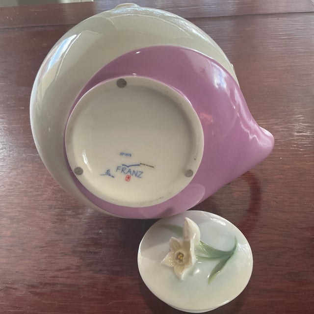 Art Nouveau Franz Teapot With Butterfly Handle Circa 2000 For Sale - Image 3 of 4