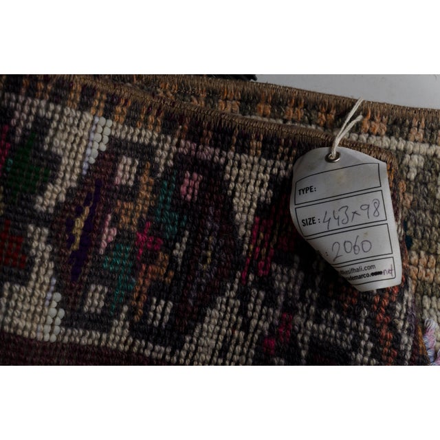 Vintage Hand-Knotted Oushak Hallway Rug For Sale - Image 5 of 12