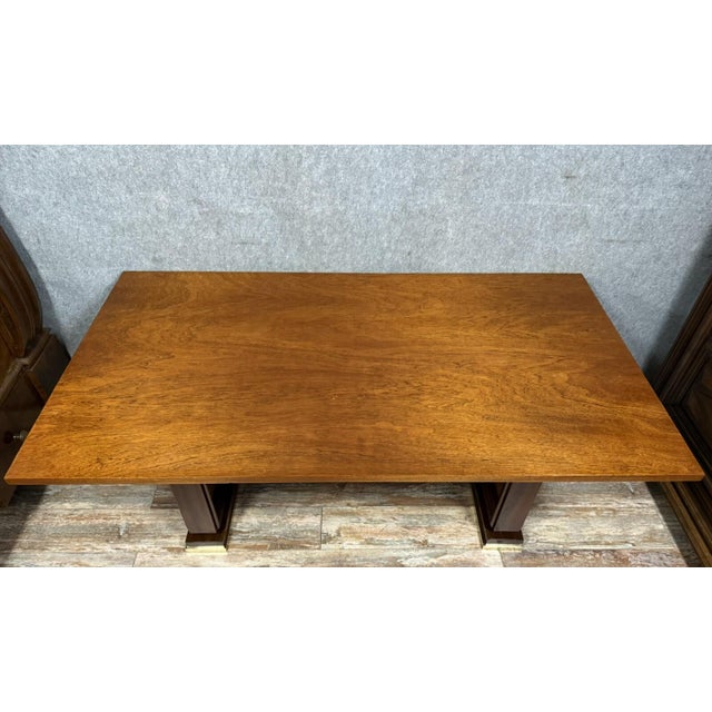 Art Deco Desk or Conference Table after Charles Dudouyt, 1940s For Sale - Image 4 of 6