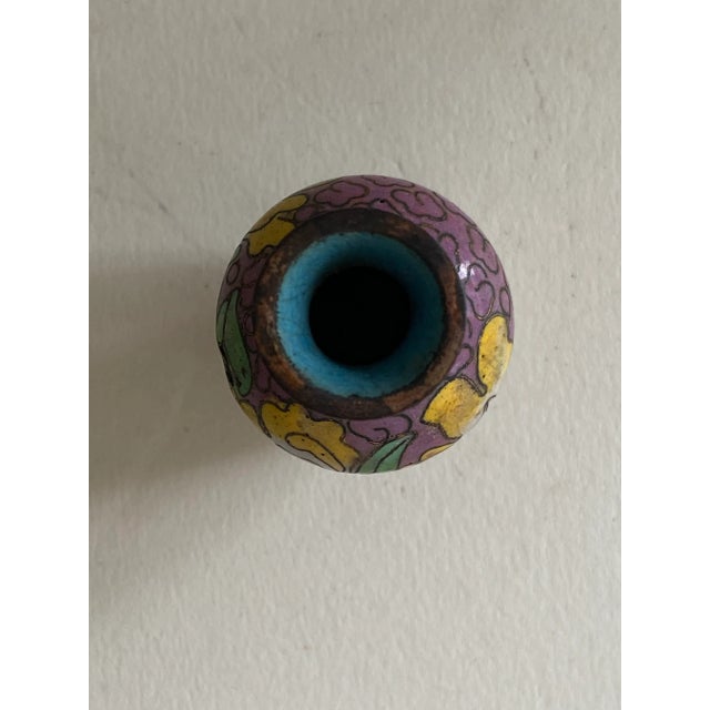 Metal Antique Chinese Cloisonné Miniature Vase For Sale - Image 7 of 9