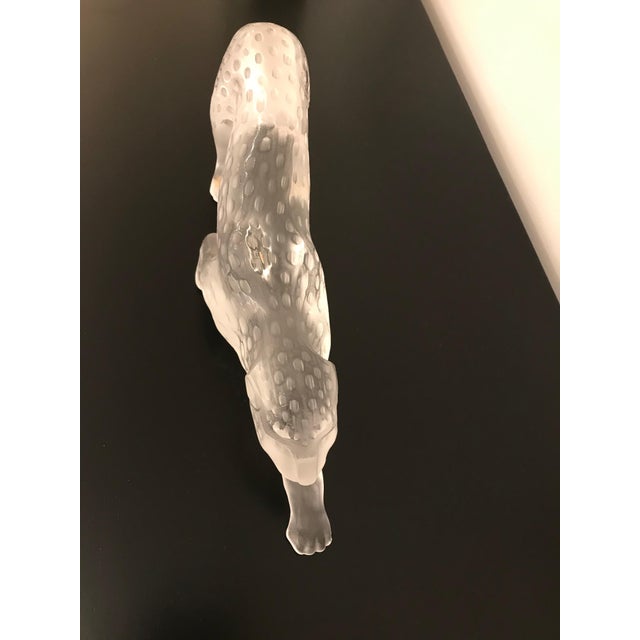 Glass Lalique Frosted Crystal Zeila Panther For Sale - Image 7 of 12