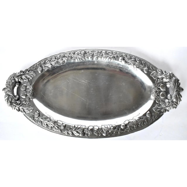 Silver Vintage Arthur Court Acorns Serving Platter For Sale - Image 8 of 8