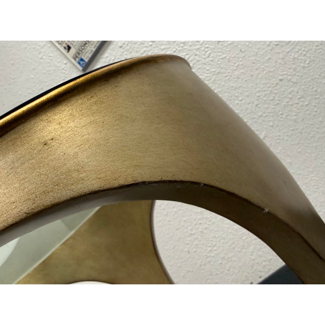 Elle Decor Shaped Metal With Brass Finish Side Table For Sale - Image 10 of 12