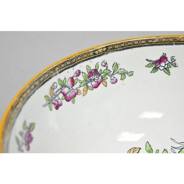 Antique Edge Malkin & Co Indian Tree English Transferware Porcelain Serving Bowl For Sale In Philadelphia - Image 6 of 16