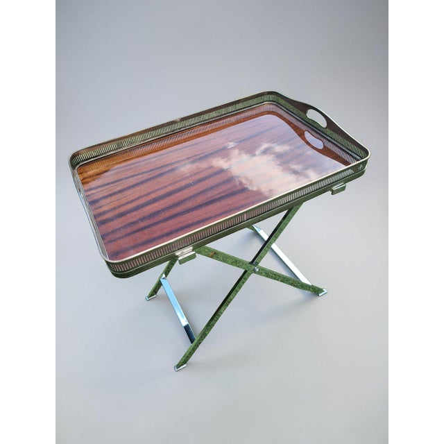 1970s Vintage Folding Side Table with Removable Tray, 1970s For Sale - Image 5 of 10