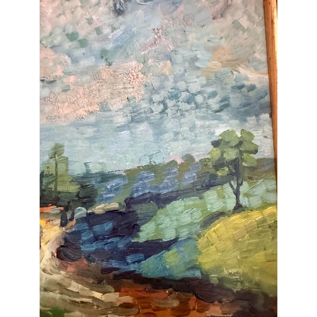 Vintage Impressionist Landscape Oil Painting For Sale - Image 4 of 10