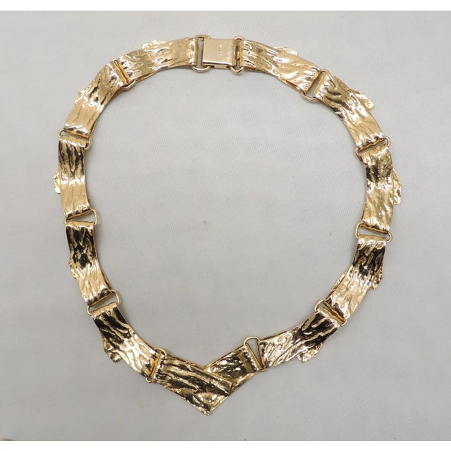 Metal Vintage 1970s Signed Napier Modernist Goldtone Collar Necklace For Sale - Image 7 of 8
