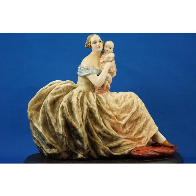 Large 20th Century Ceramic Sculpture of Lady with Child by Guido Cacciapuoti, Italy For Sale - Image 12 of 18