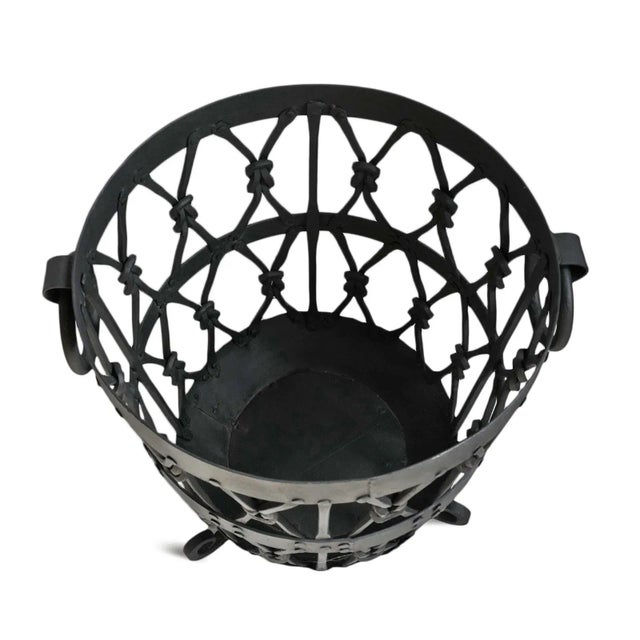 Late 20th Century Vintage Iron Knot Firewood Basket For Sale - Image 5 of 6