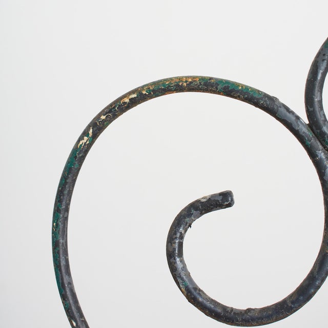 1950s Vintage French Decorative Garden Chairs in Iron, 1950s, Set of 2 For Sale - Image 5 of 7