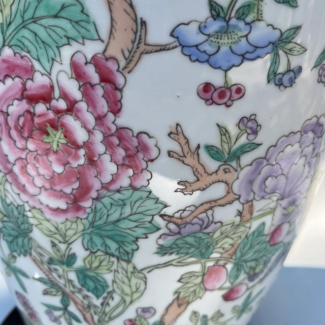 Ginger Jar Chinese Famille Rose Lamp For Sale - Image 11 of 12