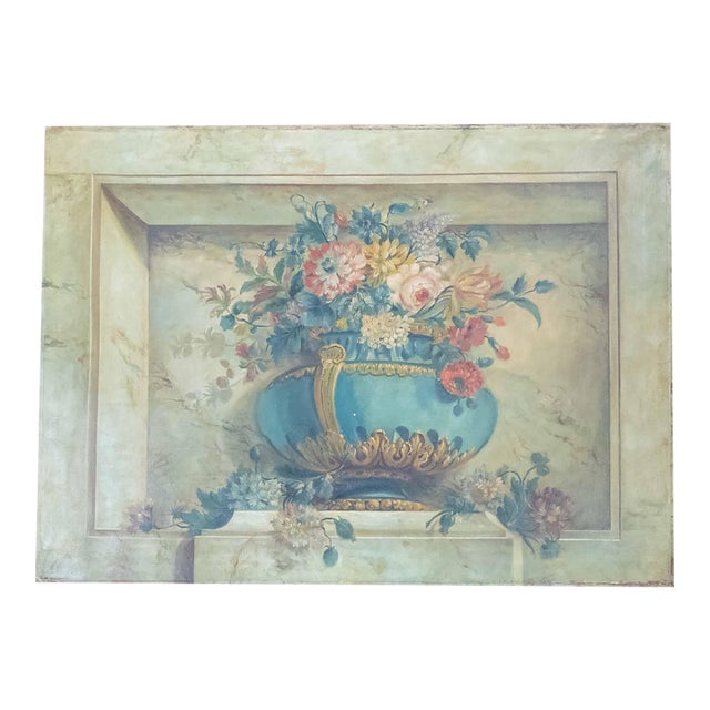 20th Century Italian or French Tromp l'Oeil Floral Painting For Sale