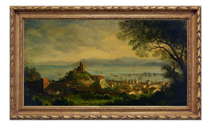 Ettore Ferrante, Italian Coastal Landscape, Oil on Canvas, Late 20th Century, Framed