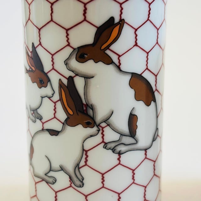 Late 20th Century Vintage Ceramic Rabbit Salt and Pepper Shakers by Takahashi, Japan For Sale - Image 5 of 8