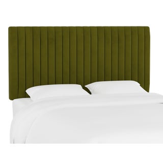 Margaux Headboard in Apple Green Classic Velvet, Queen For Sale