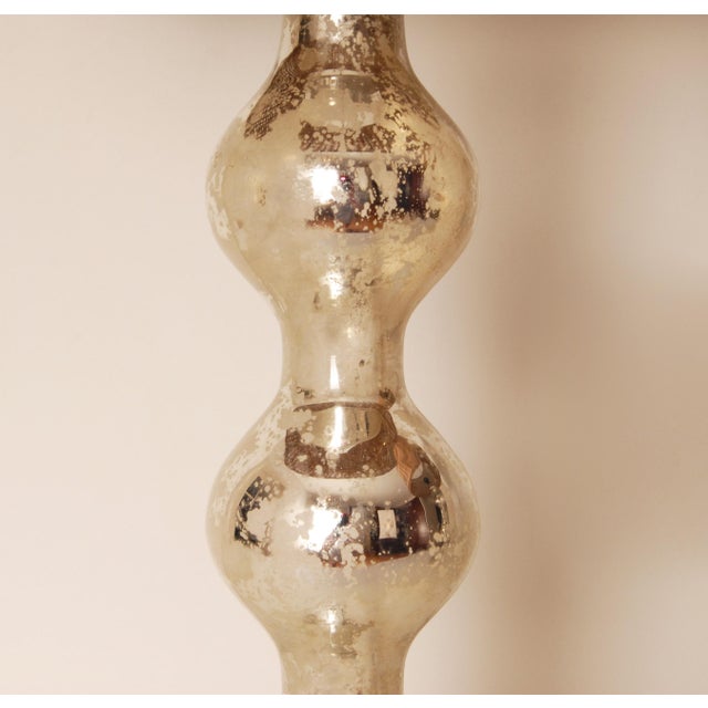 Glass Vintage Glass Table Lamps French Country Lamps Faux Mercury Silver Glass Modern - A Pair For Sale - Image 7 of 10