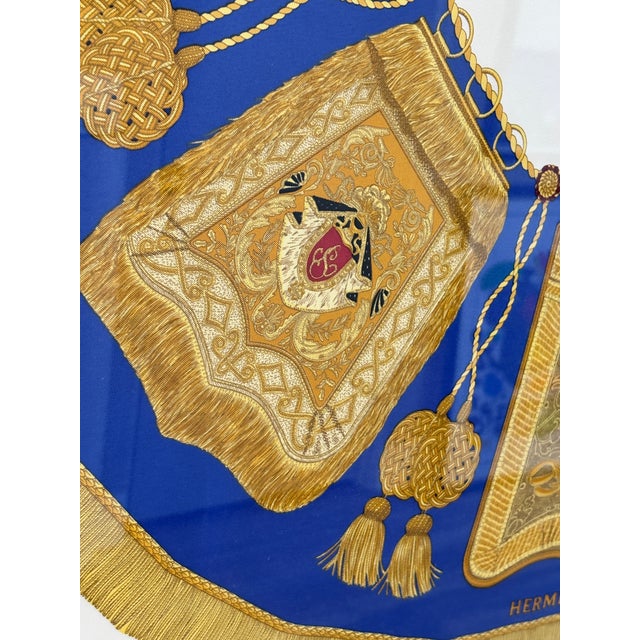 French Hermès Poste Et Cavalerie Silk Scarf in Museum Acrylic Box, 1986 For Sale - Image 3 of 18