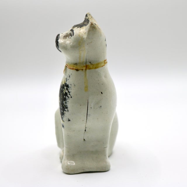 Antique 19th-Century English Staffordshire Spongeware Cat Figurine For Sale In Cincinnati - Image 6 of 13