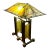 1980s Dale Tiffany Studios Frank Lloyd Wright Mission Style Stained Glass Table Lamp For Sale