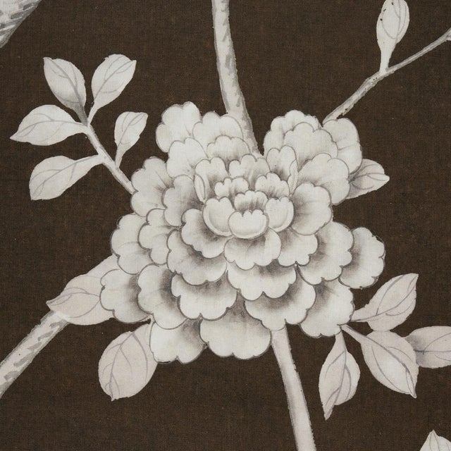 2020s SAMPLE - Schumacher X Mary McDonald Chinois Palais Fabric In Chocolate For Sale - Image 5 of 6