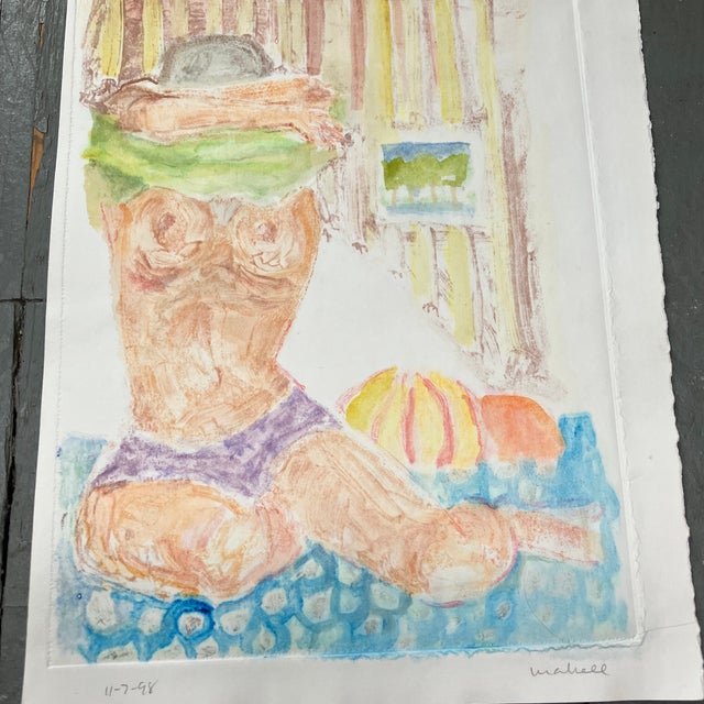 Contemporary 3 Original Female Nude Abstract Mono-Prints - Set of 3 For Sale - Image 4 of 11