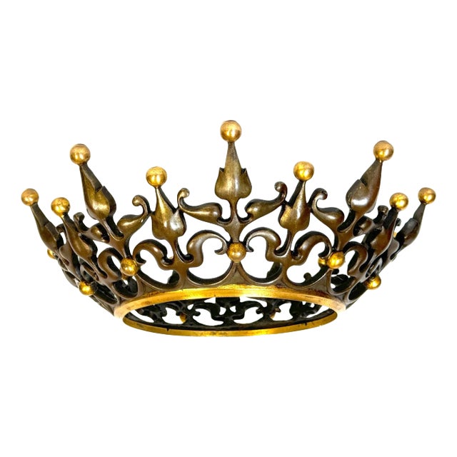 Napoleon III Patinated Bronze & Ormolu Crown, France, Circa 1870 For Sale