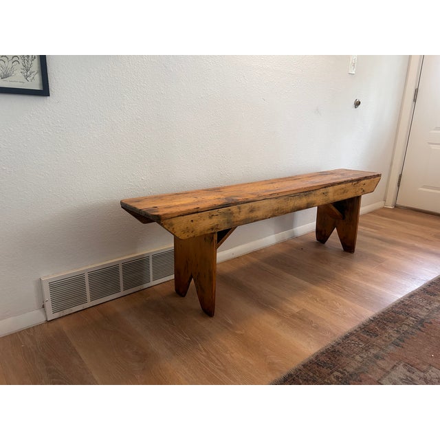 20th Century American Farmhouse Bench For Sale - Image 10 of 11