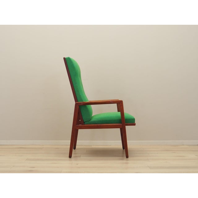 Wood Danish Teak Green Armchair, 1970s For Sale - Image 7 of 18