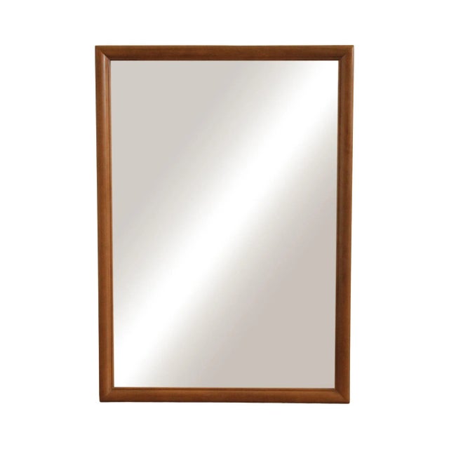 Vintage Mid-Century Modern Walnut Rectangular Wall Mirror For Sale - Image 13 of 13