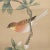 Khaki Post 1940s Showa Era Japanese Silk Scroll "Rosefinch, Camellias and Lilies" For Sale - Image 8 of 12