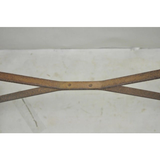 Antique French Victorian Cast Iron Pastry Table Base Marble Top Console Table For Sale - Image 15 of 18