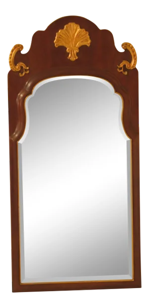 Henredon Mahogany Framed Beveled Glass Mirror