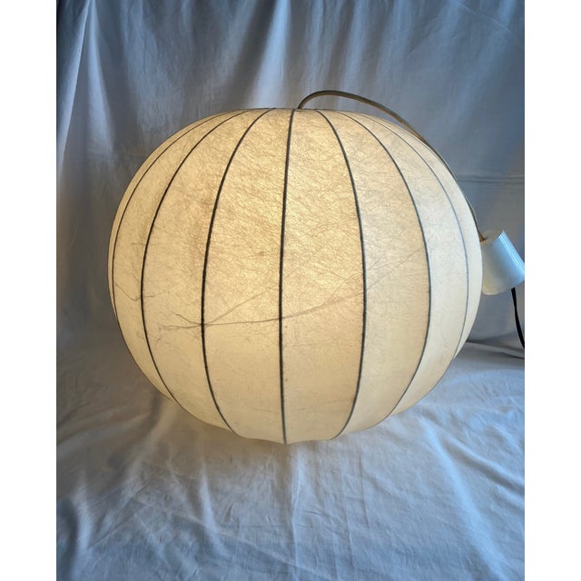 Beige Cocoon Pendant Light from Goldkant Leuchten, Germany, 1960s For Sale - Image 8 of 8