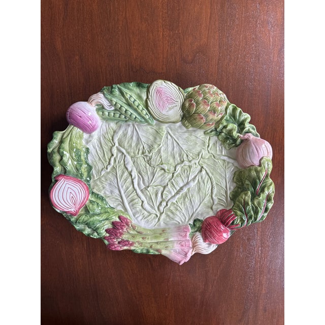 Hollywood Regency FItz and Floyd French Market Style Ceramic Platter For Sale - Image 3 of 11