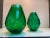 Italian Green Cristal Handmade Cut Vases from Simoeng, Set of 2 For Sale - Image 4 of 10