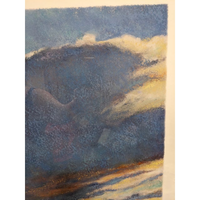 Navy Blue "Spring Clouds" by Ken Elliott- Framed Limited Edition. Signed & Numbered Gliclee Print For Sale - Image 8 of 12