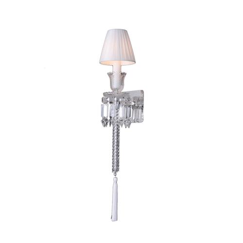 Collection regina wall lamp, metal and crystal, nca 201/l/ws by jago dimensions: d 13 x h 65 cm. Materials: metal,...