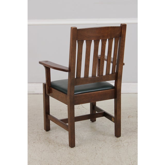 1990s Set of 6 Stickley Arts & Crafts Mission Oak Dining Chairs For Sale - Image 5 of 18