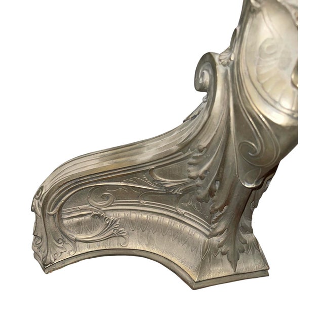 Bronze French Art Nouveau Mythical Creature Andirons, Early 20th Century For Sale - Image 8 of 8