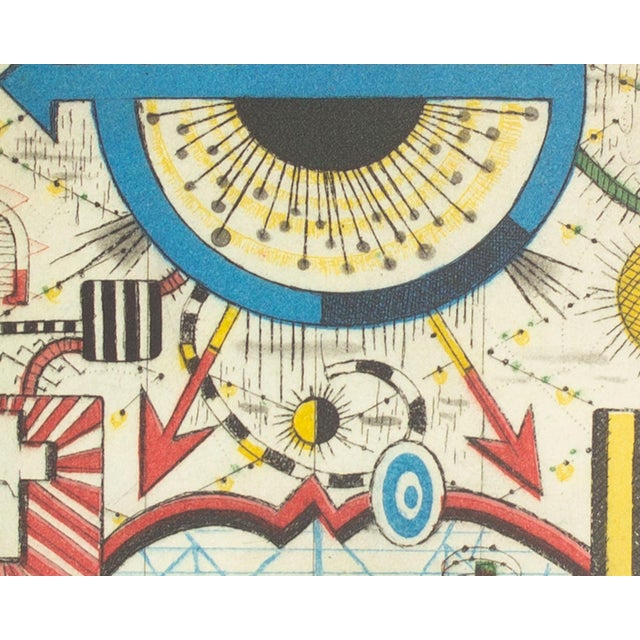 Blue 2012 “The Map of Mercy” Limited Edition Color Etching Signed by Tony Fitzpatrick For Sale - Image 8 of 9