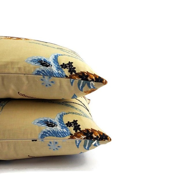 Not Yet Made - Made To Order Vintage Cream With Blue & Rust Floral Cotton Pillow Cover For Sale - Image 5 of 7