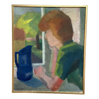 Anna‑stina Nilstoft, Woman, 1950s, Oil Painting on Canvas, Framed For Sale