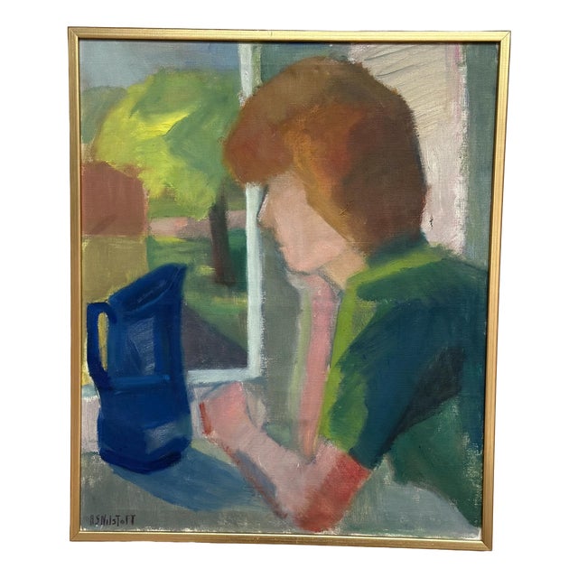 Anna‑stina Nilstoft, Woman, 1950s, Oil Painting on Canvas, Framed For Sale