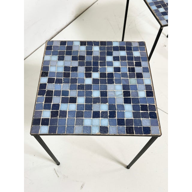 Mid-Century Modern C. 1950s Minimalist Italian Murano Glass Tile Side Tables -- A Pair For Sale - Image 3 of 8