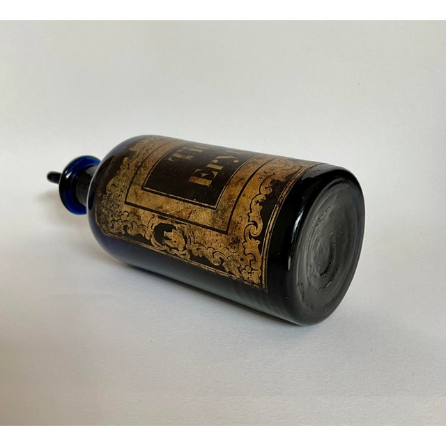 Blue Antique Cobalt Blue Apothecary Bottle, 1890s For Sale - Image 8 of 10