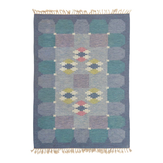 Vintage Swedish Rollakan Rug, 05'05 X 07'06 For Sale