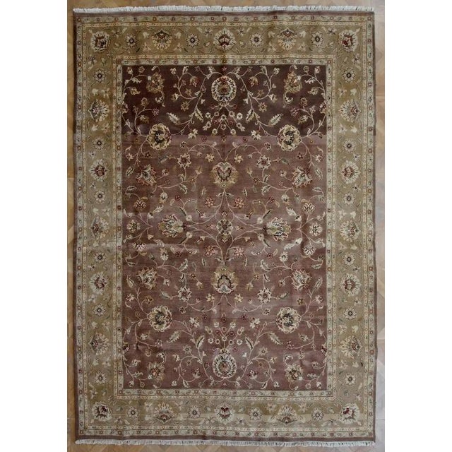 Vintage Hand-Knotted Agra Rug For Sale - Image 10 of 10