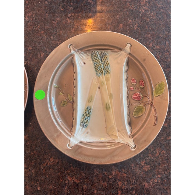 Late 19th Century 19th Century Majolica Asparagus Plate Luneville For Sale - Image 5 of 10