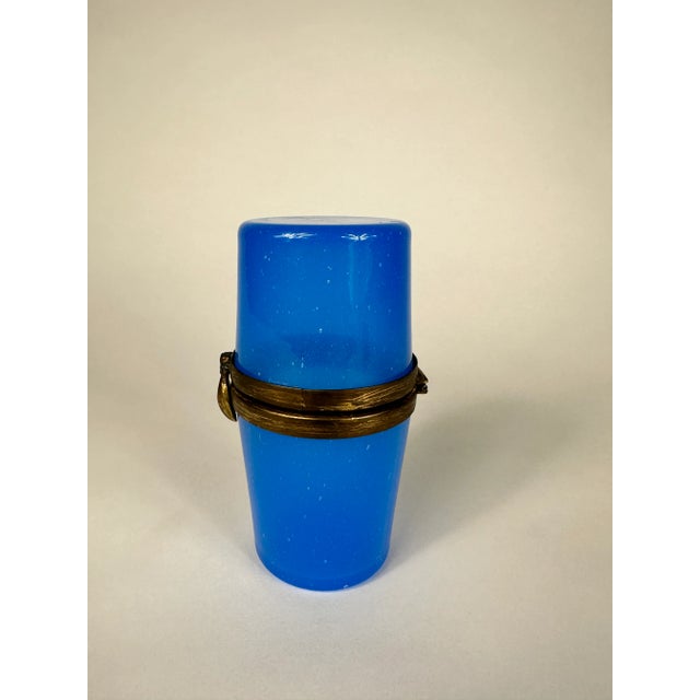 Early 20th Century Turquoise French Round Casket Box For Sale - Image 4 of 8