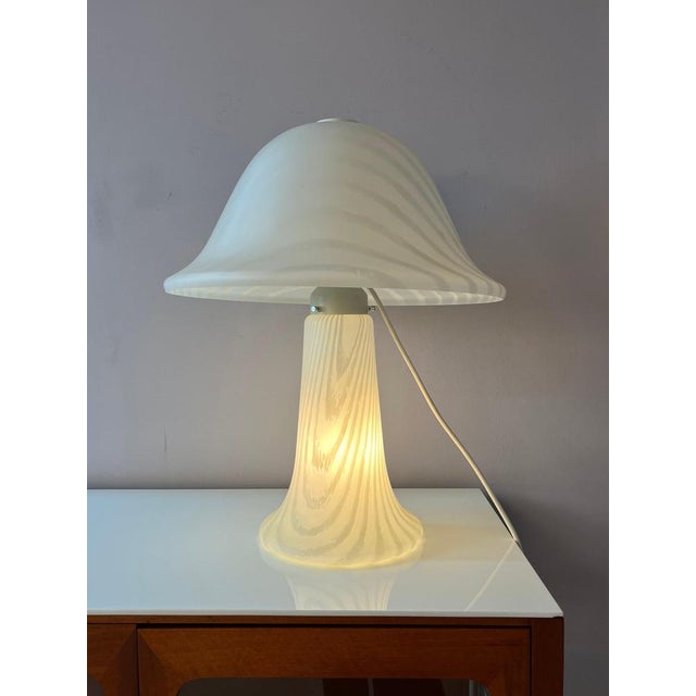 Mushroom Lamp White with Zebra Pattern from Peill & Putzler For Sale - Image 5 of 11